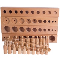 Jouets Montessori en bois blocs cylindriques enfants jouet éducatif forme blocs assortis ensemble jouets en bois enfants aides pédagogiques sensorielles