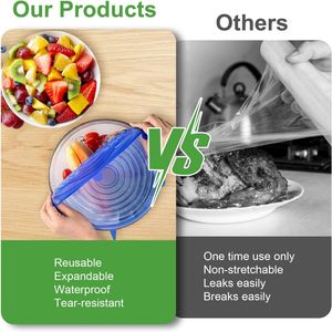 <span class=keywords><strong>Tapas</strong></span> Elásticas de Silicona Reutilizables, Envoltorios Herméticos para Alimentos, Mantienen los Alimentos Frescos, Sellan Tazones, Uso en la Cocina - Product Image 4