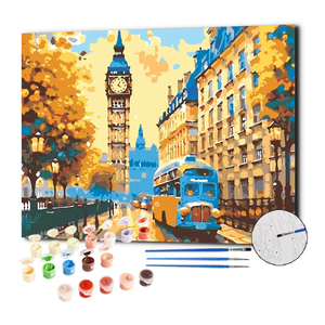 Peinture à l'huile par numéros sur toile, Big Ben, <span class=keywords><strong>bus</strong></span> londonien, kit de peinture par numéros, peinture personnalisée par numéros pour adultes, personnalisée - Product Image 1