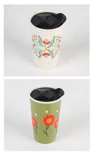 Mignon couple tasse à café tasse créative étudiant bureau tasse de voyage en céramique avec couvercle - Product Image 6