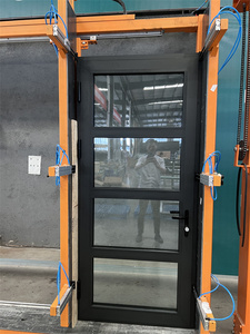 Minglei <span class=keywords><strong>Porte</strong></span> en aluminium à rupture thermique de style français Couleur noire personnalisée et portes <span class=keywords><strong>d</strong></span>'<span class=keywords><strong>entrée</strong></span> extérieures à <span class=keywords><strong>triple</strong></span> <span class=keywords><strong>vitrage</strong></span> - Product Image 2