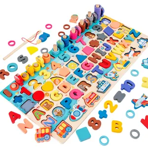 थोक बोर्ड बच्चों के खिलौने-मोंटेसरी बहुक्रिया गिनती बोर्ड लकड़ी के खिलौने ज्यामितीय अनुभूति बच्चों गणित खिलौने अर्ली शैक्षिक खिलौने बच्चों के लिए