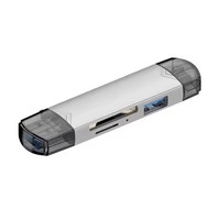 Lecteur de carte mémoire portable mini TF SD, adaptateur OTG, clé USB, lecteur flash, tout-en-un, alliage d'aluminium, USB 6 en 1, USB 3.0, type C, micro