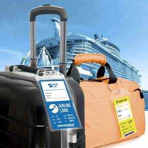 Etiqueta de equipaje de PVC al por mayor con bucles de acero y cierre superior con cremallera para viajes y cruceros, hecha de plástico - Product Image 6