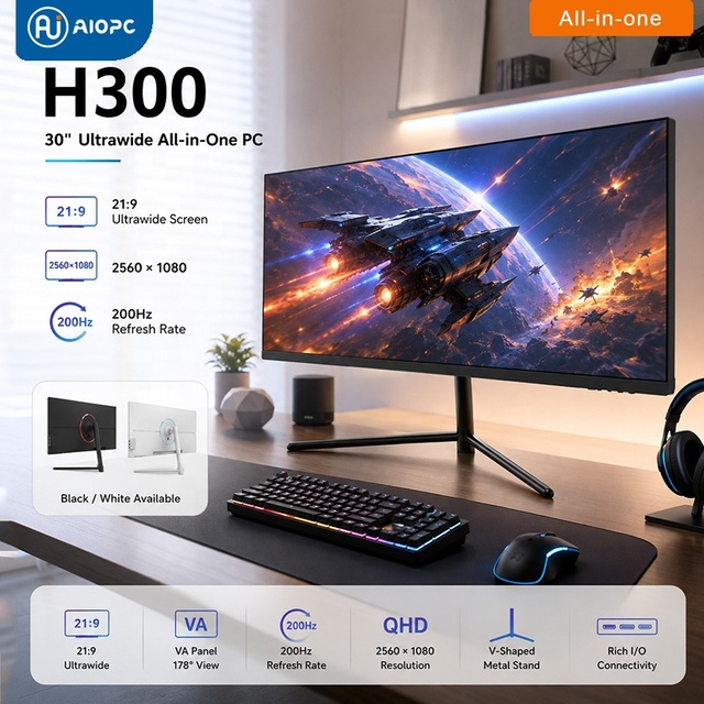 30 Inch Intel Core I9 High Performance Black Gaming All in One PC Desktop | H300 | Windows 10 OEM | CN