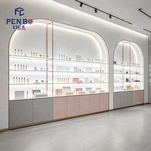 Solution complète de design d'intérieur pour magasin de cosmétiques rose de luxe, aménagement moderne de boutique de maquillage, vitrine personnalisée, éclairage LED robuste - Product Image 5