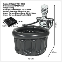 ANL Glacière portable légère et étanche en PVC motif Crâne d'Halloween pour le camping, les fêtes en extérieur et le stockage de boissons