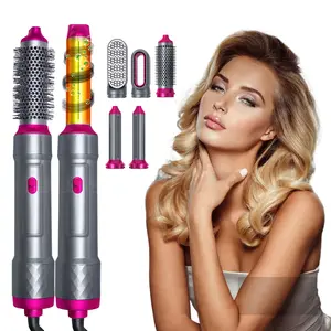 5 in 1Hot Air Comb Automatic Curling Stick Curling and Straightening Dual-purpose Hair Styling Comb Electric Hair Dryer