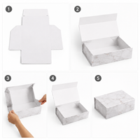 Caja de Regalo Rígida Plegable de Lujo al por Mayor con Diseño de Mármol y Tapa Abatible para Empaque de Regalos