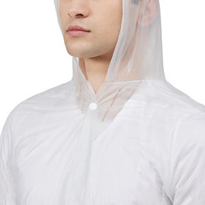 เสื้อกันฝนพีวีซีแบบชิ้นเดียวสำหรับผู้ชาย รุ่นใหม่ สำหรับเดินทางไกล เดินป่า มีฮู้ด น้ำหนักเบา กันน้ำ สำหรับผู้ใหญ่ - Product Image 5