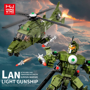595Pcs Lắp Ráp <span class=keywords><strong>DIY</strong></span> Gạch Loạt Quân Sự Sự Sống Còn Chiến Tranh Máy Bay Trực Thăng Robot Chuyển Đổi Xây Dựng Khối Với Búp Bê Abs Cho Trẻ Em - Product Image 2