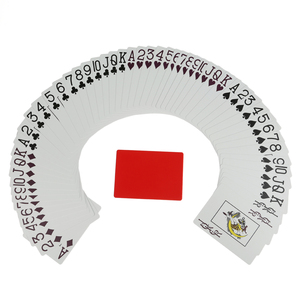 Tarjetas de póker de plástico brillante WPT listas para enviar, estándar de casino, impermeables, de PVC, juego de dos barajas rojo y azul. - Product Image 1