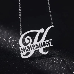 Wholesale Custom Stainless Steel <b>Name</b> Necklace Pendant Gold Plated Letter Initial Necklace With <b>Chain</b> - Product Image 2