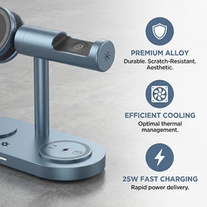 Estación de Carga Rápida Qi2.2 Certificada de 25W con Ventilador de Refrigeración, Diseño de Cargador Inalámbrico 7 en 1 para iPhone 17/16 (<span class=keywords><strong>iOS</strong></span> 26)/Pixel 10 - Product Image 4