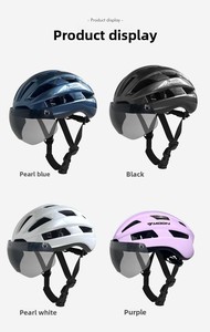 <span class=keywords><strong>Casque</strong></span> de vélo de route et VTT pour sports d'hiver, anti-odeur, respirant, avec visière magnétique, protection UV400 intégrée, coupe-vent - Product Image 4
