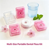 Fil dentaire portable très vendu, mini boîte transparente format poche, fil en nylon ciré pour usage domestique et hôtelier