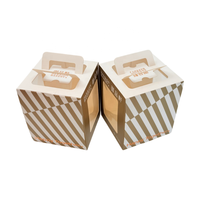 Boîte à dessert pliable en papier spécial avec fenêtre transparente, conteneur cadeau alimentaire pour gâteaux et pâtisseries