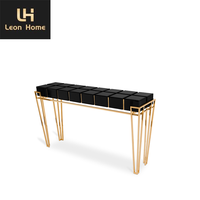 Meubles italiens modernes, table console d'entrée, villa, pieds en laiton doré, tables console d'entrée