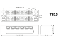 Bornier à vis double rangée AOSI TB-1503/TB-1506 15A TB-2503/TB2506 25A – Connecteur de câblage fixe