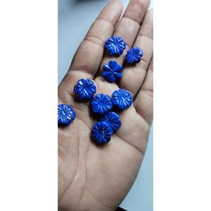 Cuarzo turquesa azul tallado en forma de flor, piedra preciosa tallada de 18 mm, piedra de cuarzo turquesa suelta, talla de flor azul en piedra preciosa. - Product Image 2