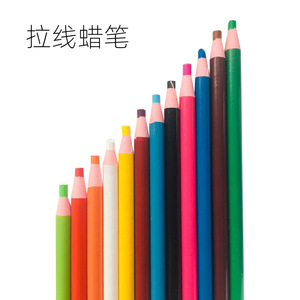 Crayons de cire à tirer sur un fil, multicolores, 12 pièces par boîte, pour le dessin et le positionnement - Product Image 1