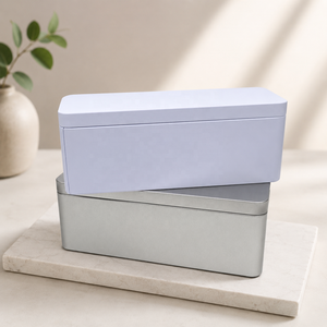 Rectangular Rounded Corner Tin <b>Box</b> Food Grade <b>Metal</b> Tin Container Long Shape Tinplate Case For Tea Cookie Gift Storage - Product Image 1