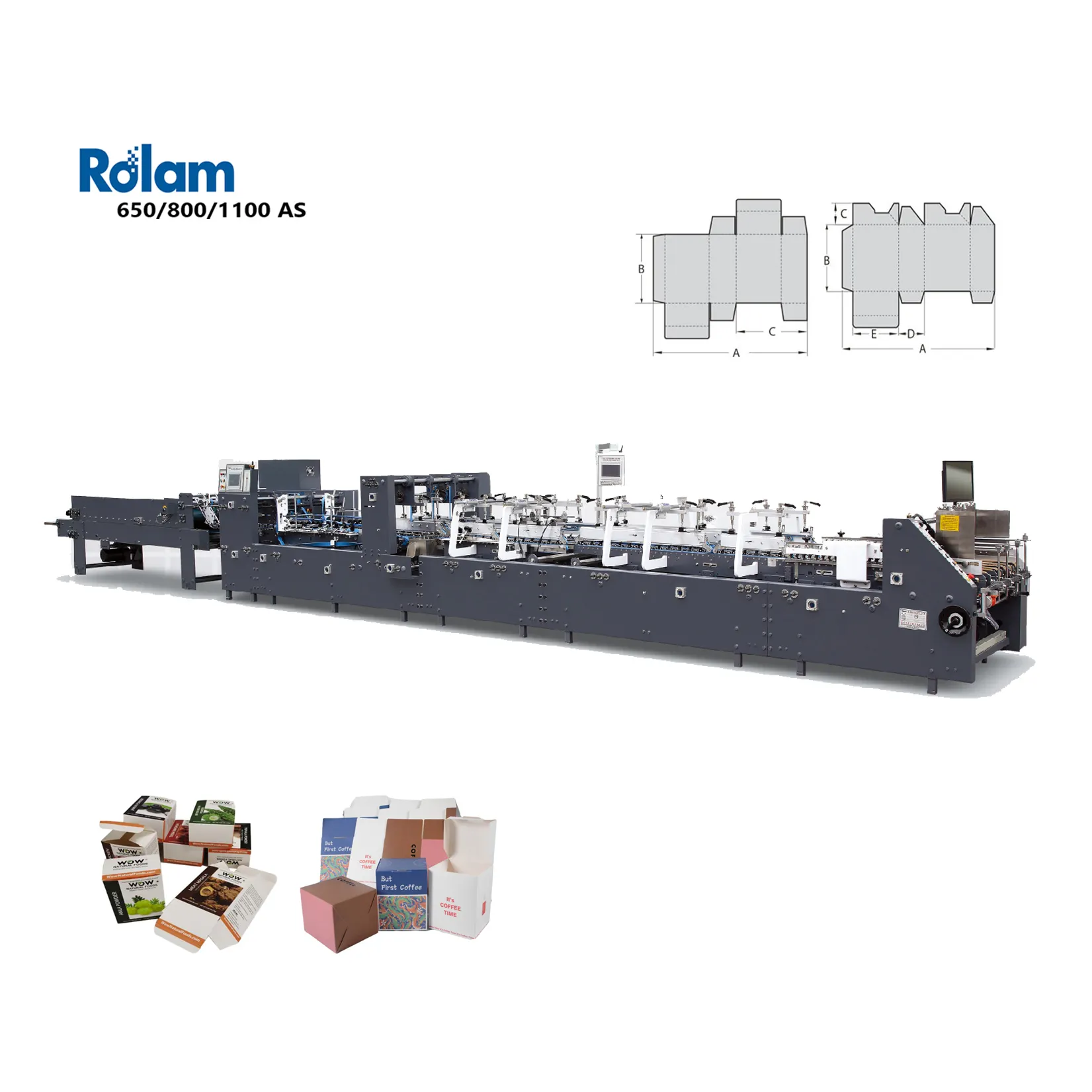 Incollatore per blocco automatico diretto di fabbrica della cartella inferiore Rolam come macchina per incollaggio pieghevole della scatola di cuscini ad alta velocità della serie