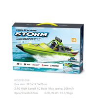 Bateau télécommandé RC 2.4G, Nacelle RC, Bateau RC haute vitesse, Navire RC électrique étanche avec fonction de rappel de batterie faible