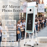 FTYVIEW Photomaton à impression instantanée de 40 pouces avec éclairage LED, design portable pour événements et mariages, compatible avec les appareils photo et les smartphones