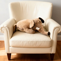 Coussin-plaid en peluche super doux en coton écologique personnalisé, motif éléphant, certifié EN71, grand jouet en peluche pour