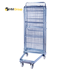Metal süpermarket mobil depolama <span class=keywords><strong>Nestable</strong></span> rulo kafes arabası - Product Image 5
