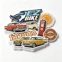 Autocollants de style rétro Haoxuan, en vinyle PVC blanc, graphiques de pompe à essence de voiture classique, badges solaires, décalcomanies vintage mates et imperméables