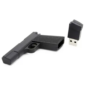 사용자 정의 PVC 장난감 총 모양 usb 플래시 드라이브 4 기가 바이트 8 기가 바이트 64 기가 바이트 pendrive 2.0 3.0 권총 모양의 usb 디스크 메모리 스틱