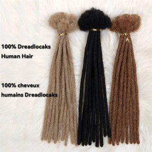 Extensions de <span class=keywords><strong>Dreadlocks</strong></span> en Cheveux Humains, Vraies Locks Brésiliennes Faites à la Main pour Femmes et Hommes, Ombré Marron - Product Image 2