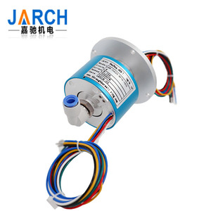 จีอาชิ นิวเมติก อิเล็กทริก สลิปริง JSR-HY025 แบบติดตั้งหน้าแปลน อลูมิเนียมอัลลอยด์ 1 ทาง แก๊ส หลายช่องทาง ไฟฟ้า โรตารี่ - Product Image 5