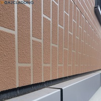 Revêtement mural extérieur en briques fines en alliage d'aluminium moderne pour bâtiments commerciaux, système de mur-rideau à fixation sèche pour villas