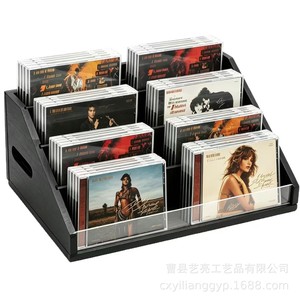 Estante de madera para CD, organizador de almacenamiento de 4 capas para discos de vinilo y CD, soporte multiusos para colección de música - Product Image 5