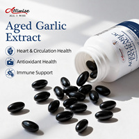Capsules de Gélules Molles d'Extrait d'Ail Vieilli Halal OEM, Sans Odeur, Vitamines Végétaliennes, Complément Adulte, 150 Unités, Favorise la Circulation Cardiaque