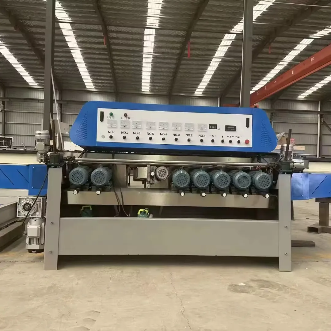 high quality economical integrated 8 motors vertical glass beveling machine for mirror glass