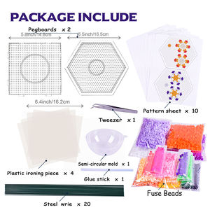 Hot Selling Plastic 5mm <b>Fuse</b> <b>Beads</b> Square Pegboard Ironing <b>Beads</b> Kids Educational Toys Educational Ironing <b>Beads</b> Set - Product Image 4