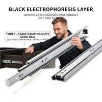 Glissières de tiroir silencieuses réglables en acier laminé à froid de 45 mm, robustes, pour cuisine, chambre, salle de sport, meubles d'extérieur et rangement - Complètes