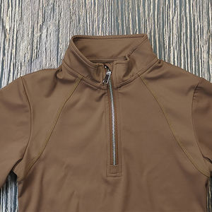 Pantalones de montar de media cremallera para mujer de alta calidad, capas <span class=keywords><strong>base</strong></span> de nailon Spandex transpirable <span class=keywords><strong>con</strong></span> logotipo personalizado, ropa de manga corta - Product Image 2