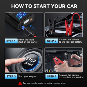 Цифровой портативный автомобильный соединительный кабель с зарядным устройством, компрессор воздушного насоса 4500A, производитель OEM, оптовая продажа - Product Image 3