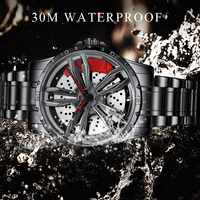 WYGICOO Reloj Llanta Felgen Uhr Roulette alliage voiture moyeu jante roue montre