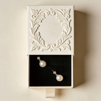 Boîte à tiroir personnalisée avec revêtement brillant, design en relief, doublure en velours, emballage de présentation de montres haut de gamme pour les expositions de bijoux