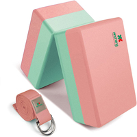 Ensemble de blocs de yoga en mousse EVA double couleur, grand format, haute densité, écologique, antidérapant, avec logo personnalisé 2026