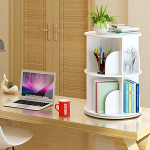 Estantería Giratoria para Libros de 2, 3 y <span class=keywords><strong>4</strong></span> Niveles para Cuarto de Estudio Infantil, Librería Redonda con Ruedas - Product Image 2