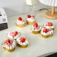 Boîte à gâteau en forme de cœur, moule à cupcakes jetable en aluminium, moule à gâteau, gobelets de service pour la cuisine, 100 ml