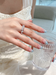 Anillo de Diamantes Naturales Reales de Oro Blanco de 18K LUOWEND para Mujer - Product Image 6
