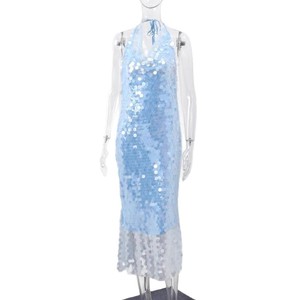 Vestido Halter sin Espalda, Ropa de Mujer Más Vendida, Moda Sexy con Lentejuelas Largas - Product Image 5